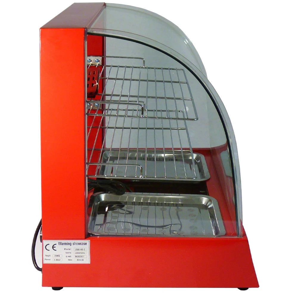 Vetrina Scaldavivande Elettrica 60cm Commerciale con Porte Scorrevoli e Ripiani