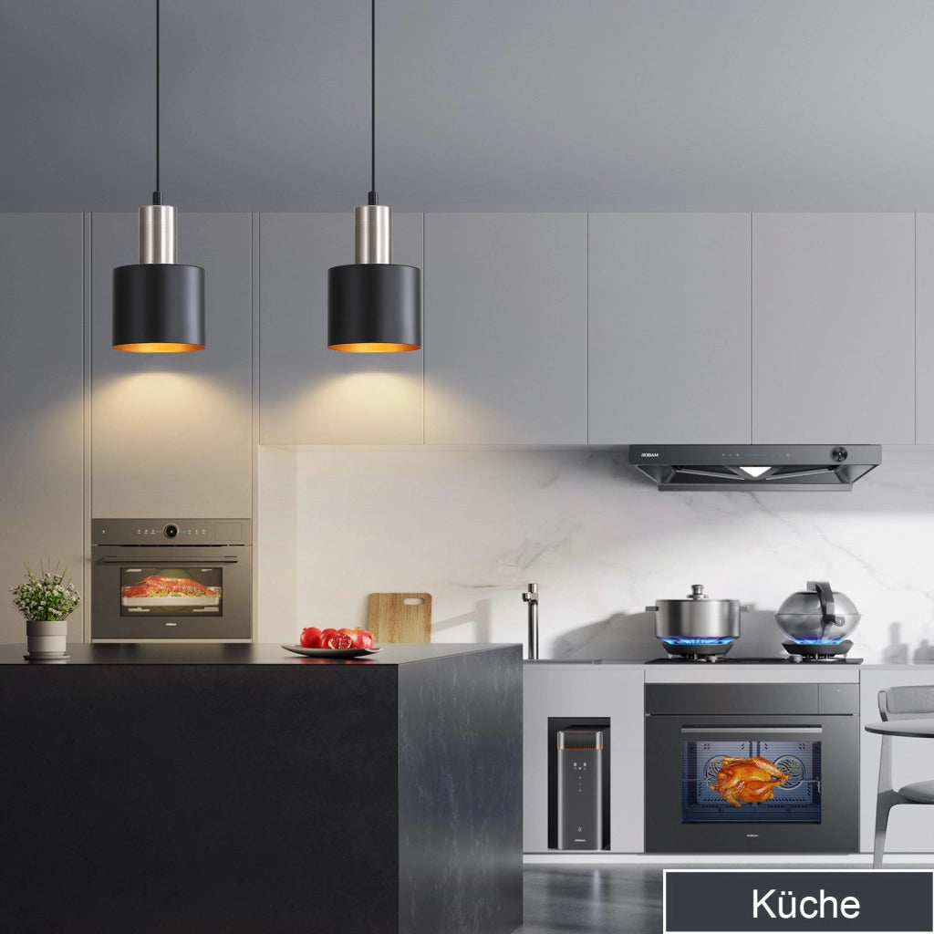Lampada a sospensione ZMH nera retro regolabile altezza E27 per tavolo da pranzo e comodino