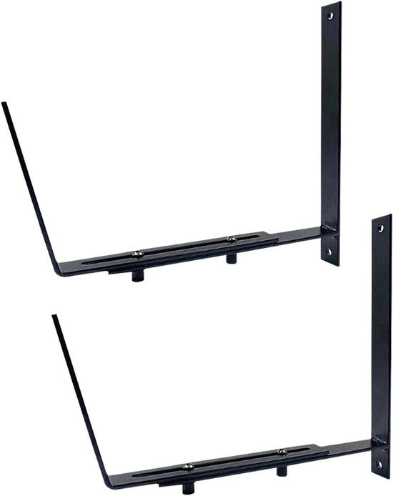 Set di 2 bloombachi per parapetti e ringhiere - Fissaggio flessibile in metallo - Vasi per piante all'aperto - Sostegno per piante per balcone - Nero