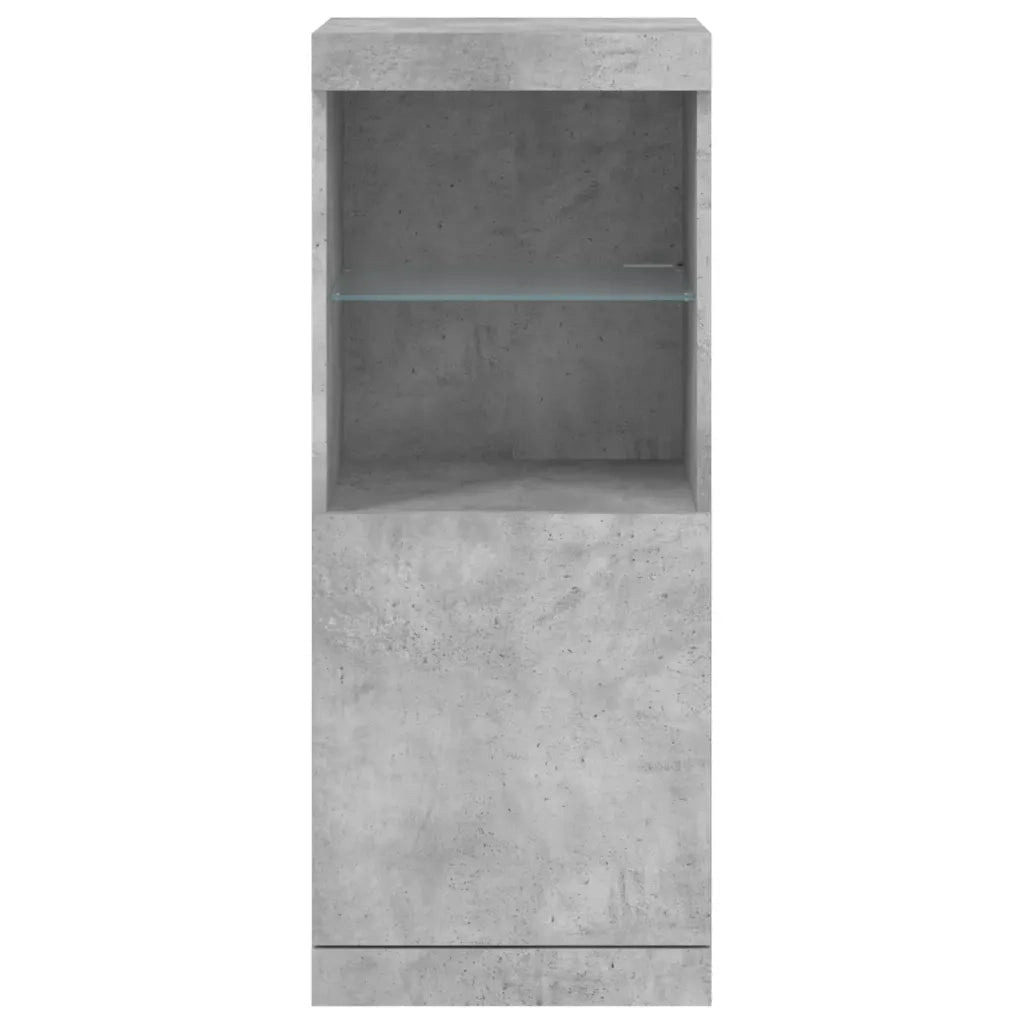 Credenza con Luci LED-Buffet-Armadio da cucina Grigio Cemento 41x37x100 cm 446077