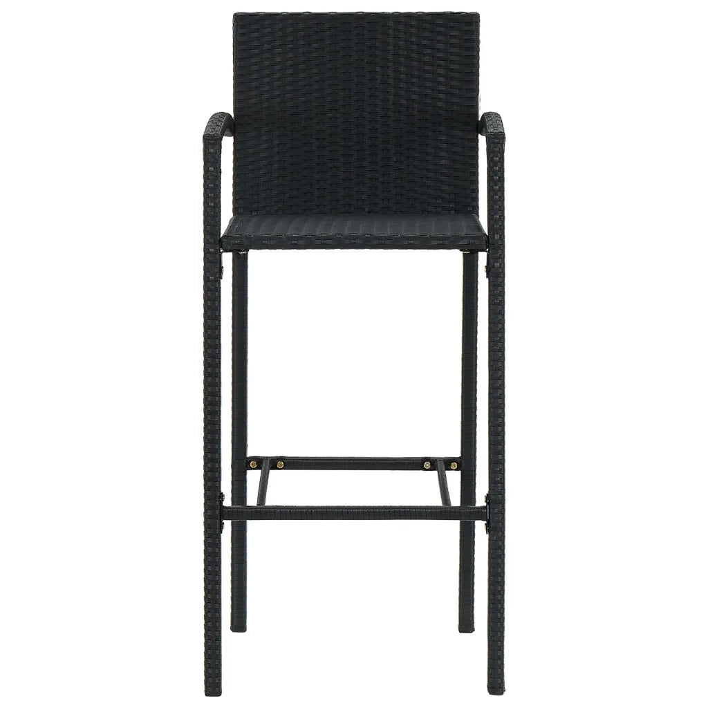 Set Bar da Giardino 5 pz in Polyrattan Nero cod mxl 34954