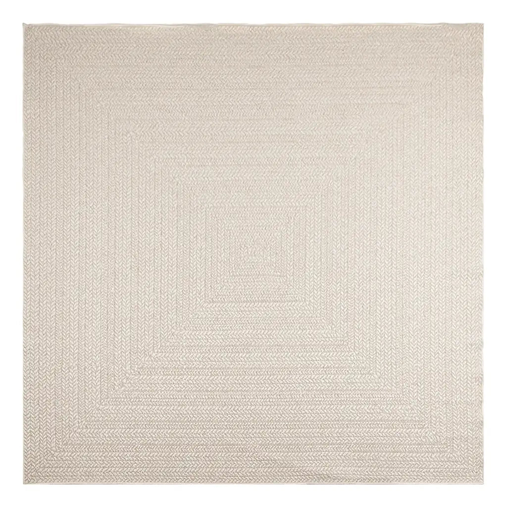 vidaXL Tappeto ZIZUR Crema 240x240 cm Aspetto Iuta Interni ed Esterni