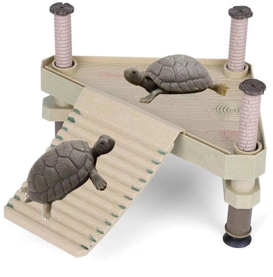 Piattaforma Schildpad per Acquario - Scala a Galleggiamento - Decorazione per Acquario - Piattaforma per Mantenimento - Impermeabile - Dimensioni 21x18,5x14,5cm - Decorazione per Acquario