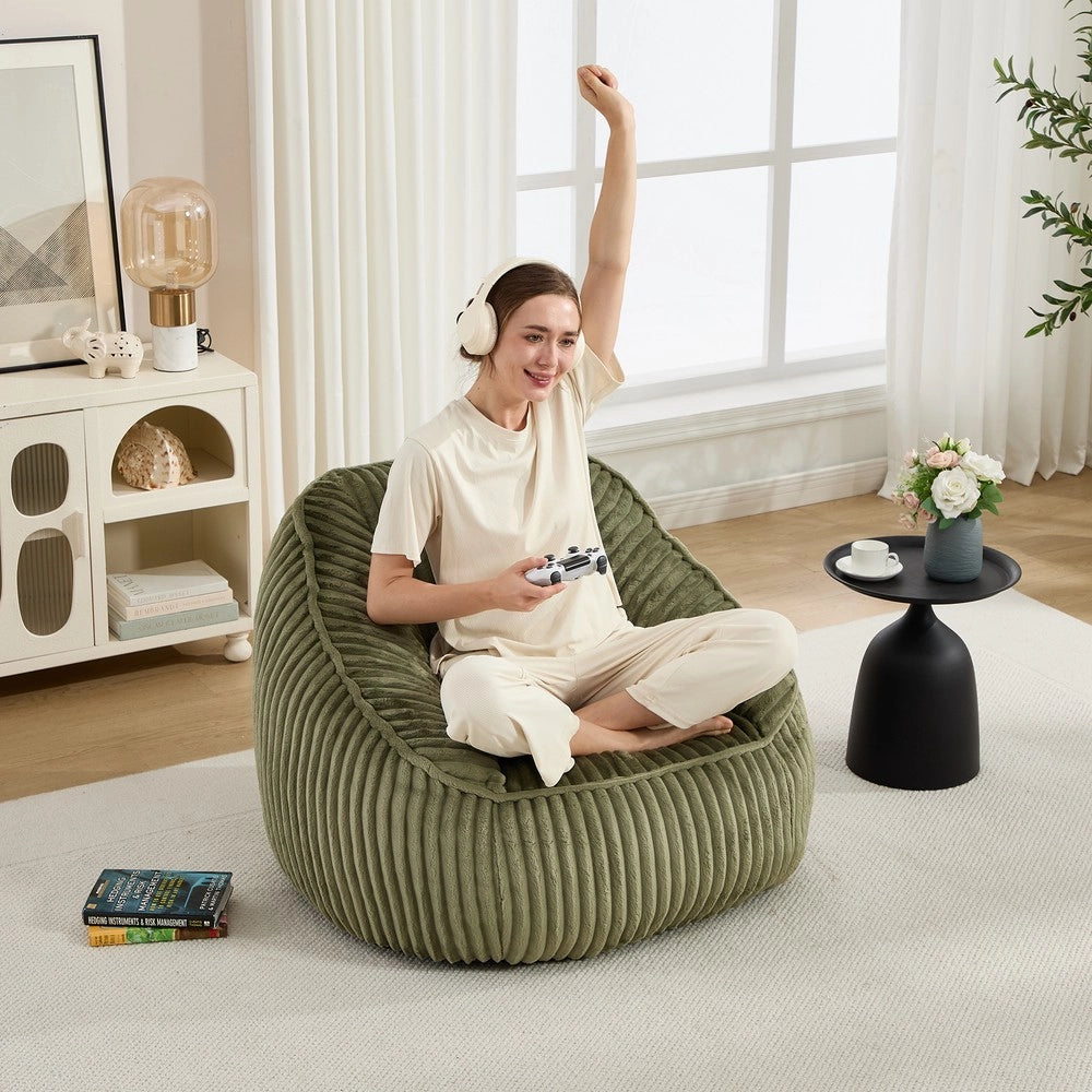 Divano Sacco ¨C Minimal ¨C in velluto floccato grigio chiaro