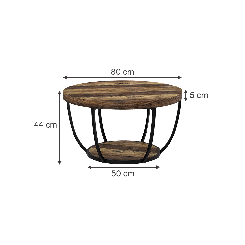 Vicco Tavolino da salotto Rovere rustico 80 x 80 cm
