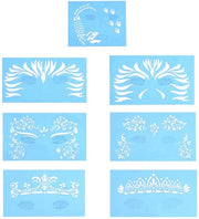 Stencili per viso - 7 pezzi - progettazione per trucco e tattoo - utilizzo riciclabile - flessibile - adatto per feste e eventi