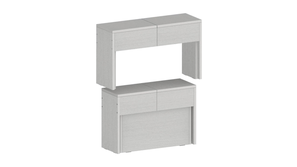 Panca Quedan, Set di 2 sedute per tavolo da pranzo, Panche allungabili, 290x25h45 cm, Bianco
