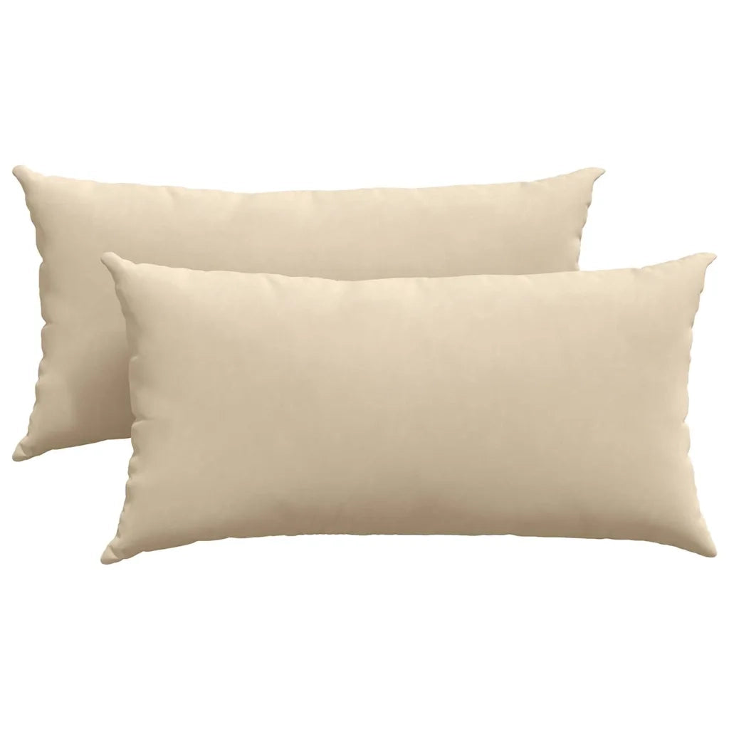 Cuscini da Divano 2 pz | Cuscini per sedie Crema 80 x 40 cm Tessuto