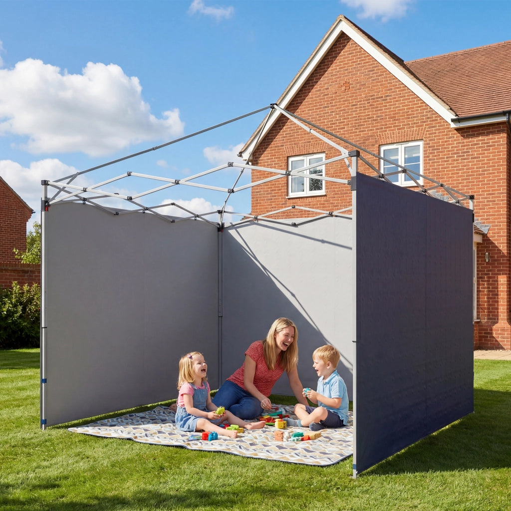 Set 3 Pezzi Fiancate con Cerniera per Gazebo 3x3 m ¨C zephmum ¨C Blu Scuro