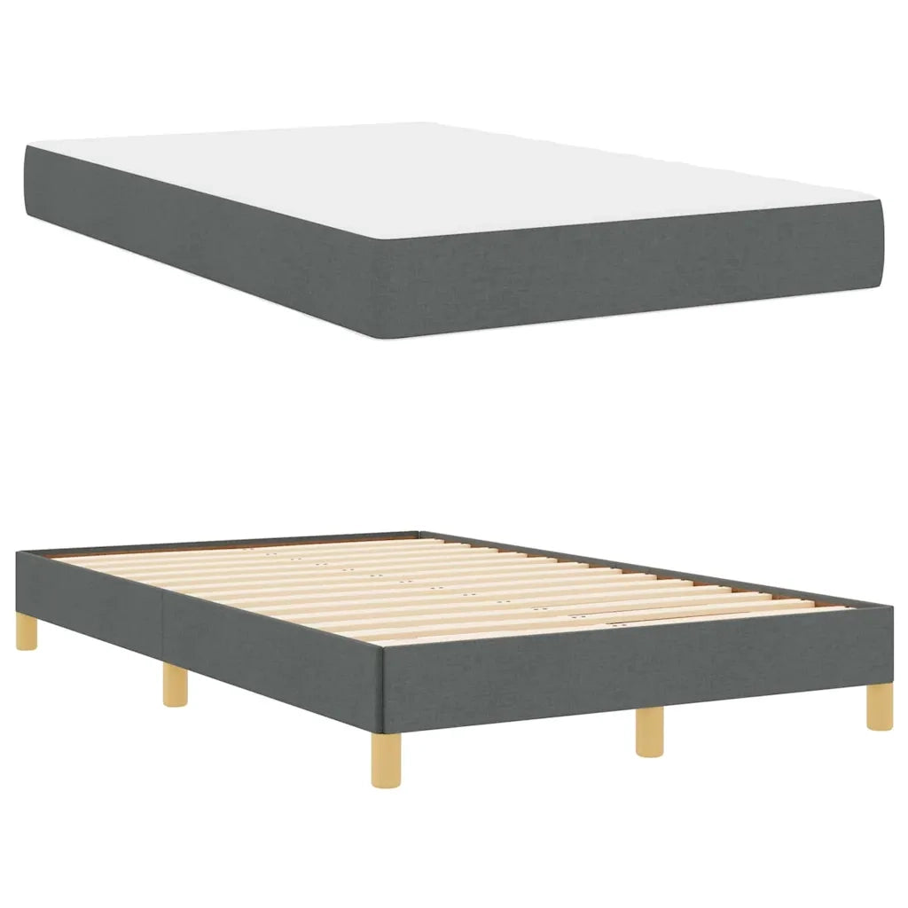 vidaXL Letto a molle Grigio scuro e Marrone 120 x 200 cm