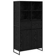 Credenza 2 pz | Madia | Buffet da pranzo | Armadio da pranzo Rovere Nero 81 x 36 x 150.5 cm Legno multistrato