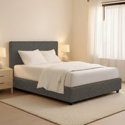 Lichfield, Letto Matrimoniale Sfoderabile Made in Italy, Grigio Tortora