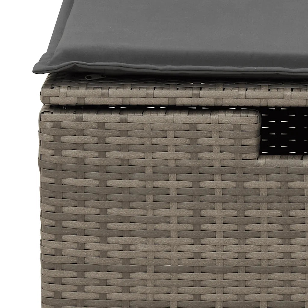 Set Divano da Giardino 5 pz con Cuscini Grigio in Polyrattan 3326015