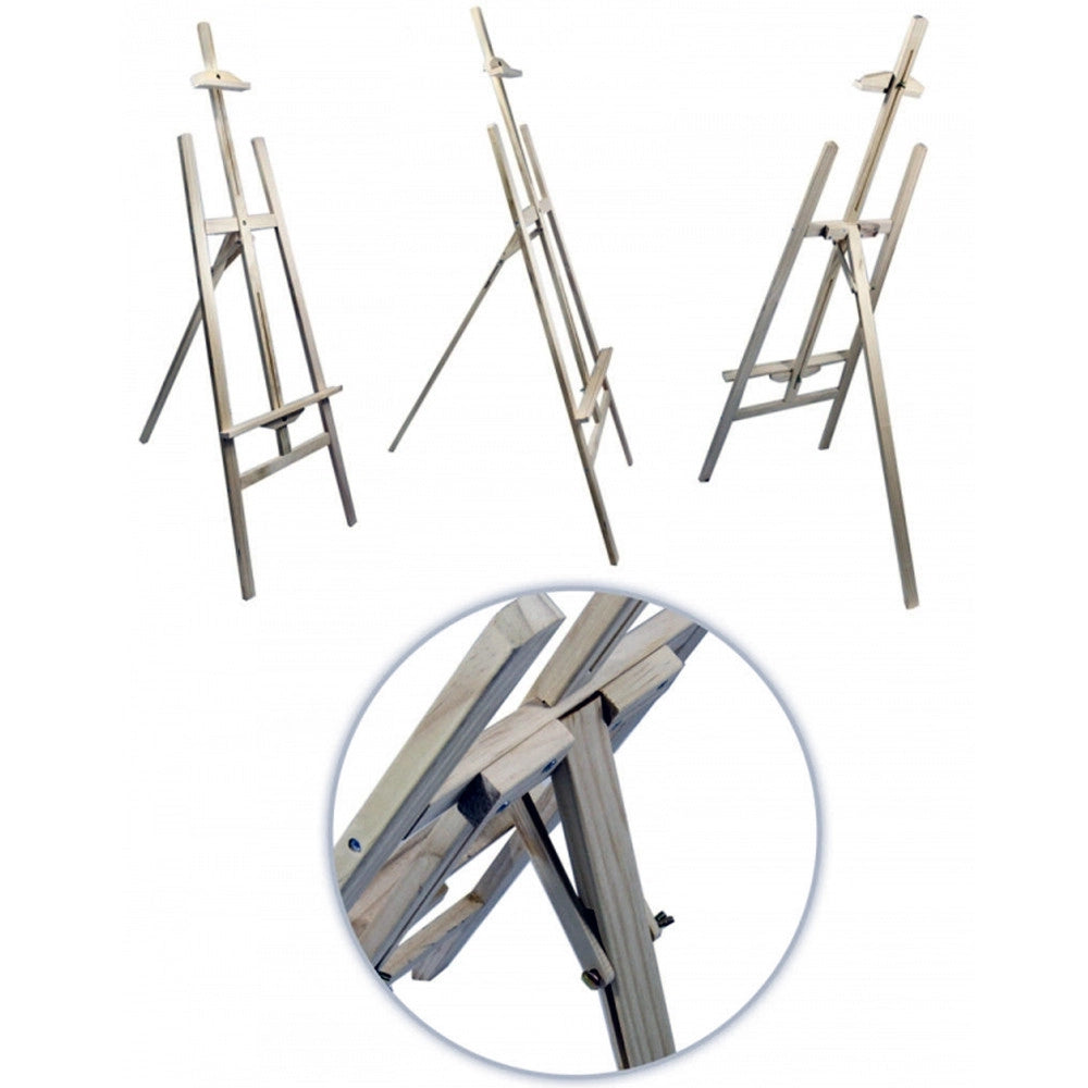 Trade Shop - Cavalletto Artistico Supporto Per Pittura Tela Pieghevole Legno 120cm Disegno -