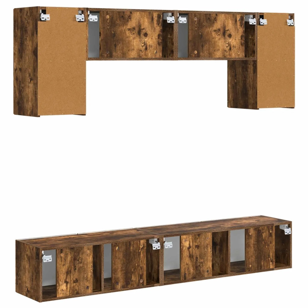 Set mobile TV 4 pcs Rovere fumé Legno multistrato 3409083