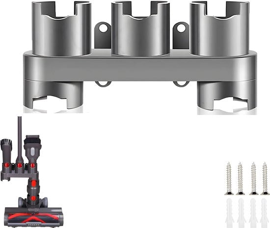 Sostegno per Aspirapolvere Dyson V7/V8/V10/V11 Accessori - Sistema di Sostegno - Braccio di Sostegno per Parete - Sostegno per Parete - Sistema di Fissaggio per Parete - Stazione di Ricarica - Può Contenere 5 Accessori - Incluso Materiale di Montaggio