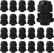 20 pezzi di connettori PG7 a cavi in plastica, idrodiplomatici, 3,5-6,5mm, con avvolgibili e giunti flessibili.