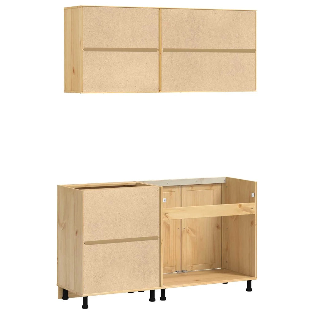 Armadietto con porta SKI 4 pcs Marrone Miele Pino massello 3392645