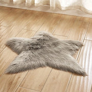 Tappeto per soggiorno a forma di stella a cinque punte, piuma sintetica, resistente alle macchie, tappeto per camera da letto, 60*60 cm, lavabile in lavanderia (grigio chiaro).