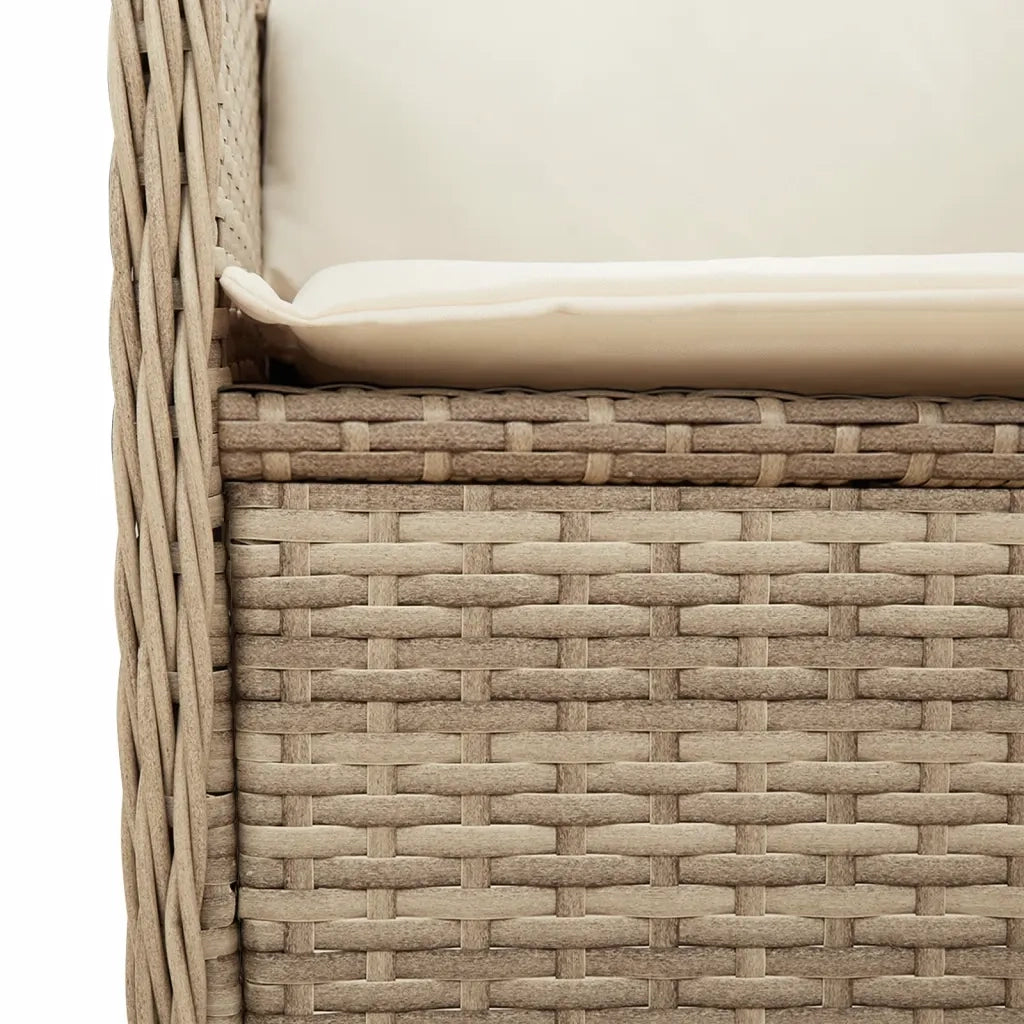 vidaXL Set Divano da Giardino 3 pz con Cuscini Beige in Polyrattan