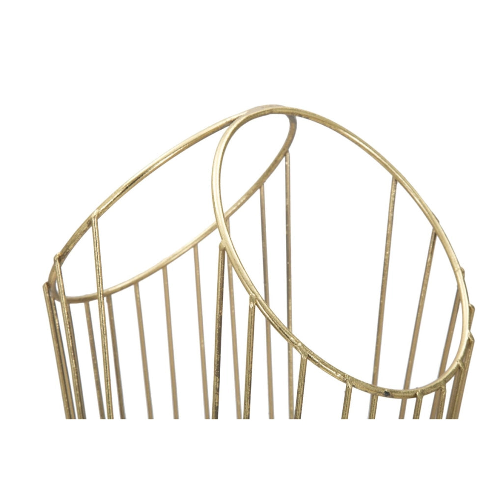 Porta Ombrelli VKH329, Oro, Metallo, 25,5x18,5x60 cm