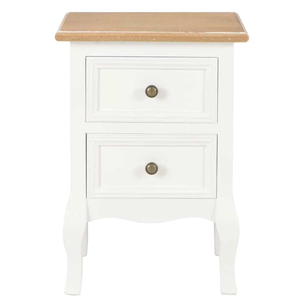 Comodino comodino cassettiera mobili per camera da letto 2 pezzi bianco 35x30x49 cm MDF 1402162