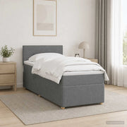 Letto box spring con materasso Grigio Scuro 80 x 200 cm Tessuto 3452800