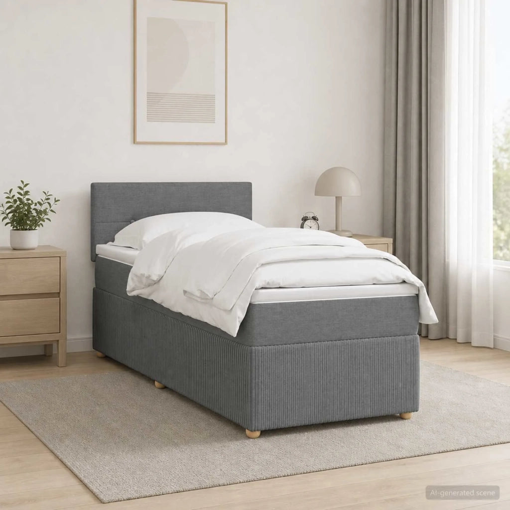Letto box spring con materasso Grigio Scuro 80 x 200 cm Tessuto 3452800