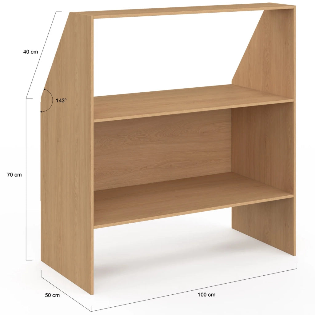 IDMarket - TOMI Scaffale sottopiano a 2 livelli 100 x 50 x 70/110 cm in legno di faggio