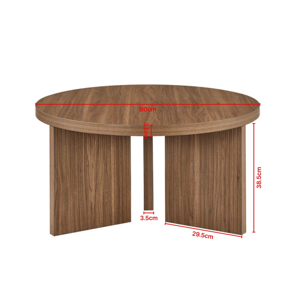 Tavolino da caffè 92x92x11.4 cm salvaspazio in MDF marrone noce