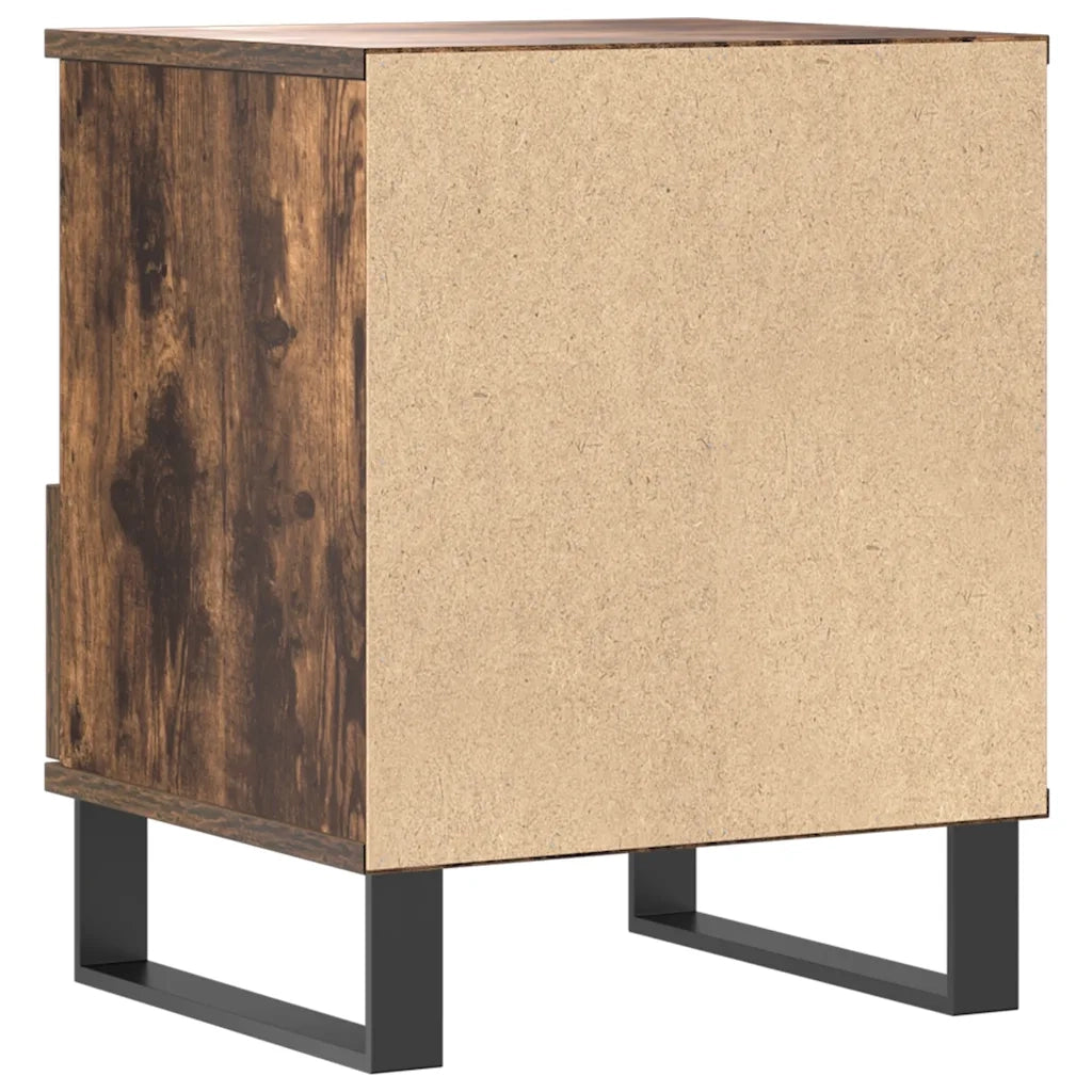 Comodino Rovere Fumo 40x35x50 cm in Legno Multistrato 830646