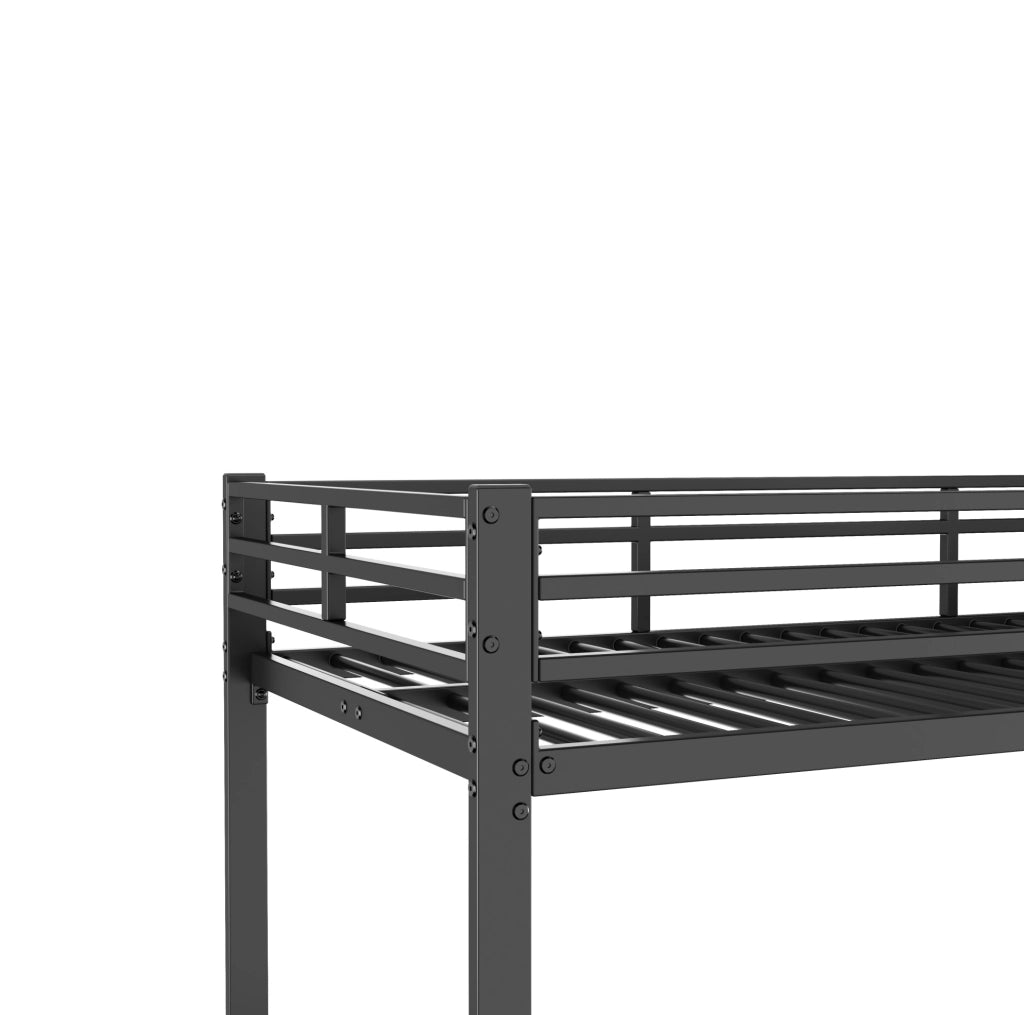 Letto a castello 90x200 cm; salvaspazio; metallo nero