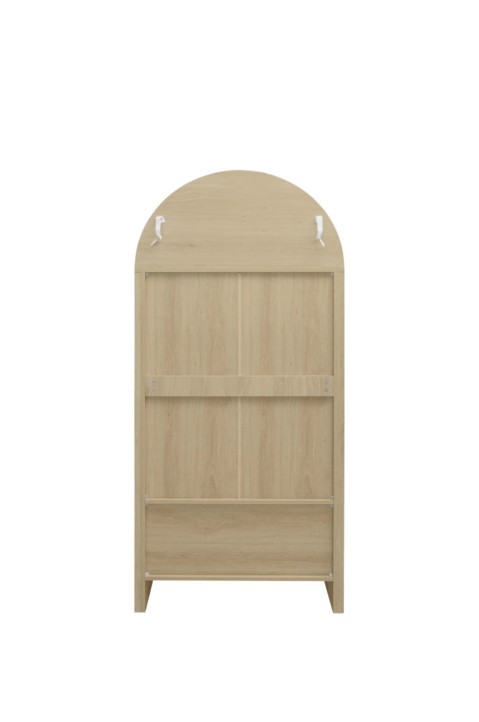 Armadio Multiuso Boho con Ante in Rattan e Cassetti ¨C MINIMAL ¨C Naturale, 79x39.5x178 cm