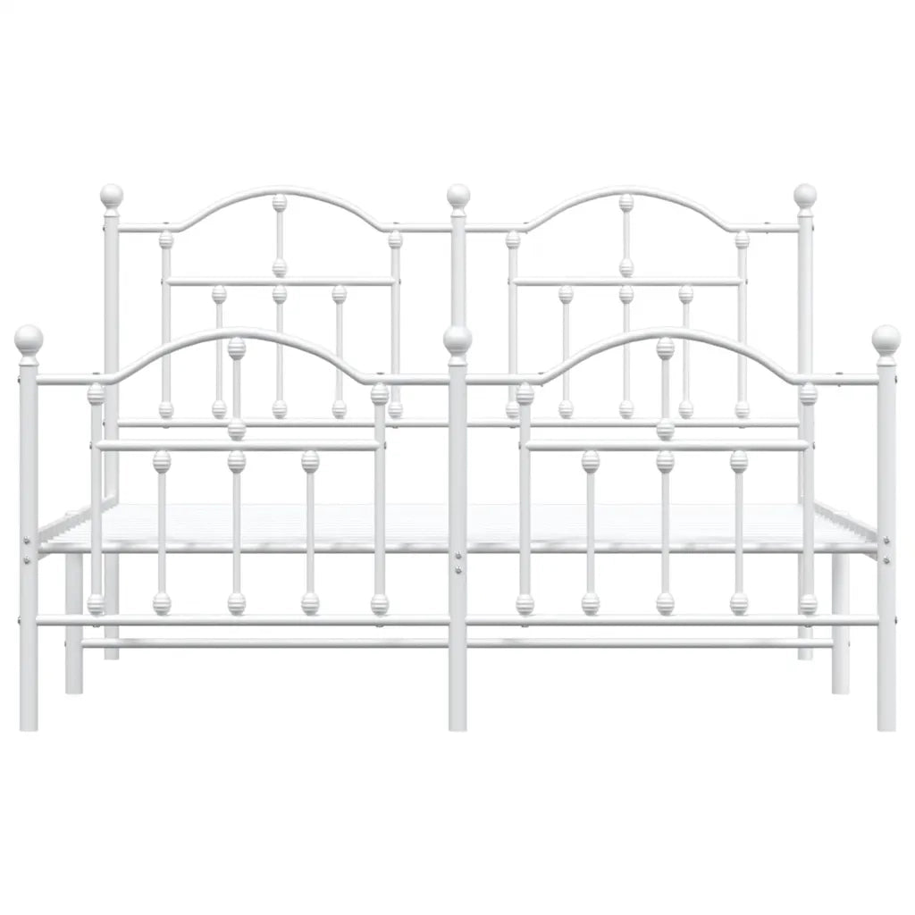 vidaXL Giroletto con Testiera e Pediera Metallo Bianco 150x200 cm