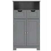 Armadio del bagno con una mensola aperta, Credenza per cucina con 2 ante e 2 cassetti Grigio