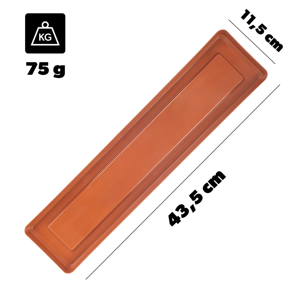 Vaso da fiori per balcone KADAX, 50 cm + sottovaso rosso mattone