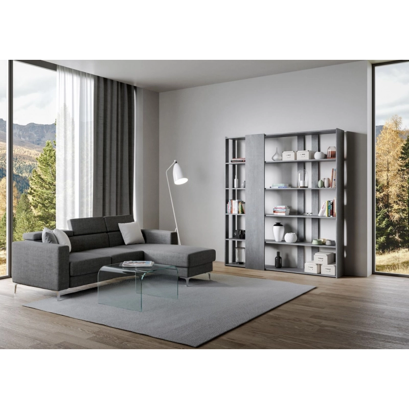 Composizione Libreria D Kato 6R 2 fianchi 4 fasce lunghe - Cemento