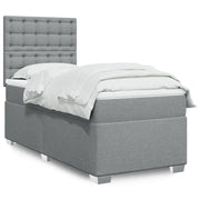 Giroletto a Molle con Materasso Grigio Chiaro100x200 cm Tessuto 3290413
