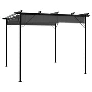 Pergola con Tetto Retrattile Antracite 3x3m in Acciaio 180 g/mÂ² cod mxl 60546