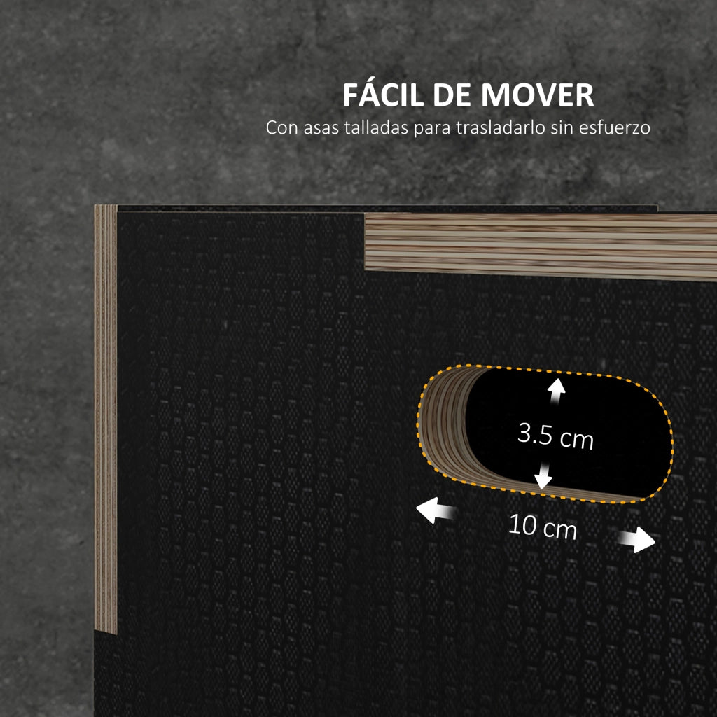 Caj¨®n Pliom¨¦trico in Legno con Maniglie ¨C zephmum ¨C 61x51x41 cm Nero