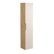Colonna da bagno VELNIA – 1 porta – H170 cm – Colori rovere chiaro e beige – Da appendere