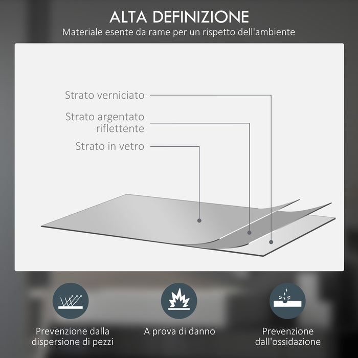 Specchio Bagno Ø60 cm con Luci LED Regolabili Interruttori Touch e Design Antiappannamento