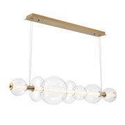 Lampada sospesa Atomo ottone vetro 142 cm LED 46W Quintiesse