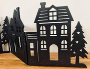Decorazione di Natale per tavolo e finestra - da appoggiare - 60 x 16 cm - pieghevole - decorazione di vetro per finestra con mensola