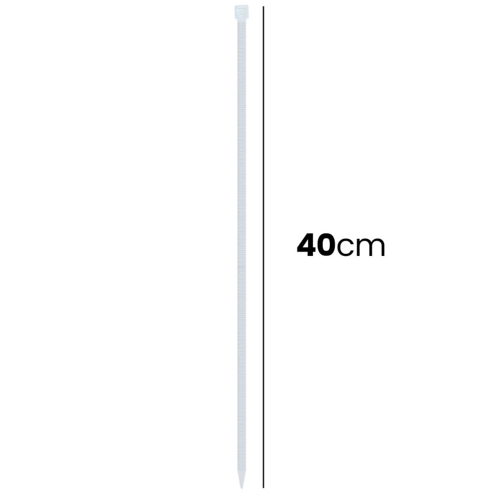 Fascette Stringicavo Autobloccanti 4,6 x 400mm 25 Pezzi in Nylon Bianco Avizar