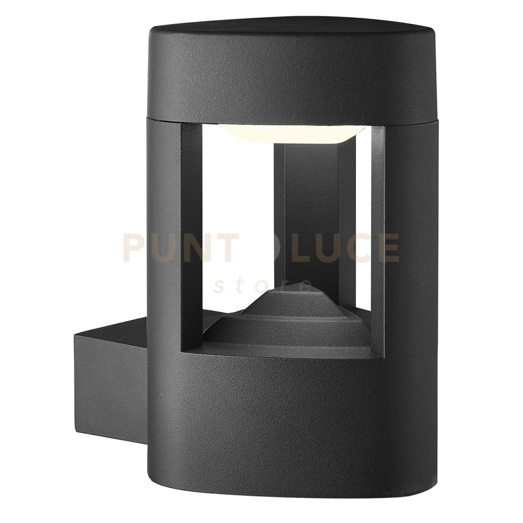 Lampada da parete per esterni Michigan - Metallo grigio scuro e policarbonato
