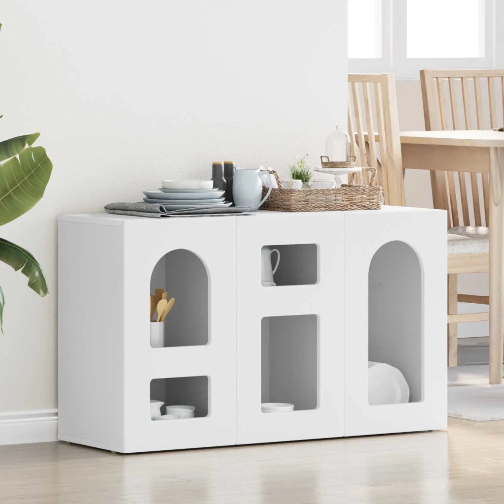 Credenza | Madia | Buffet da pranzo | Armadio da pranzo Bianco 100 x 35 x 59 cm Legno multistrato