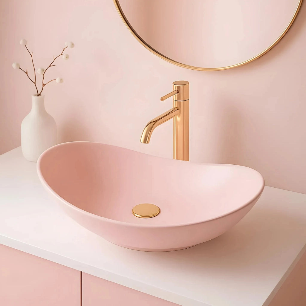 Lavabo Da Appoggio Rea Royal Powder Pink Matt