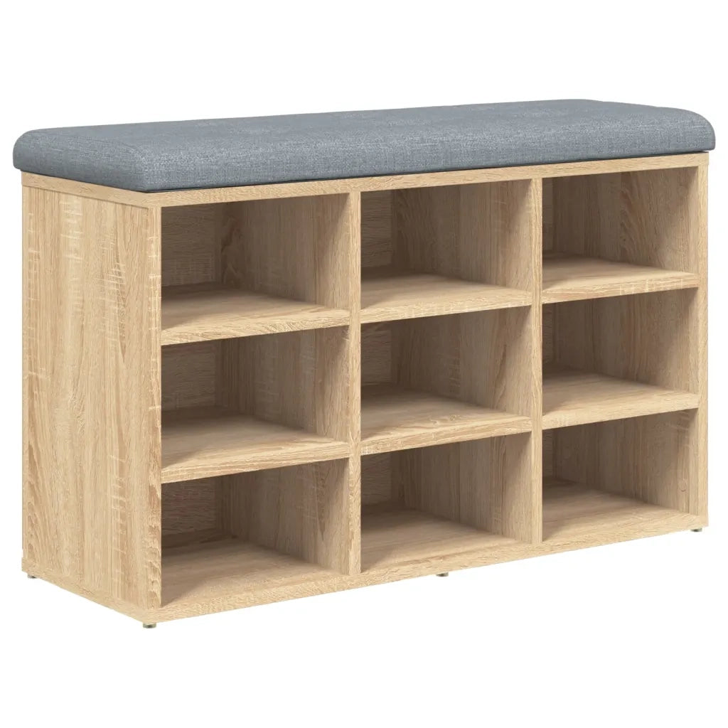Panca-Sgabello Scarpiera Rovere Sonoma 82x32x50 cm Legno Agglomerato