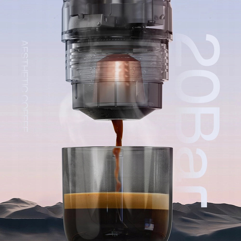 Macchina da Caffè Portatile HiBREW H4C Explorer 120W 7500mAh; Capsule e Caffè Macinato; Verde Militare